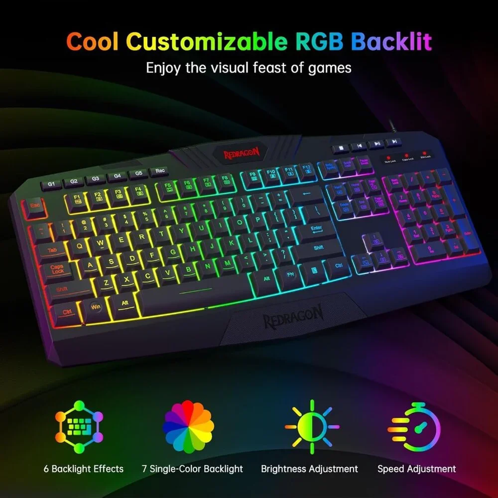 WIRELESS KEYBOARD MOUSE COMBO SET - New // RGB Backlit Gaming USB-C Bluetooth